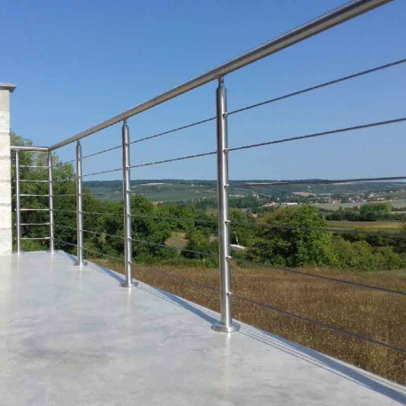 Rambarde de terrasse sur mesure à câbles en inox en kit à la française