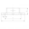 Départ mural rond à visser en inox 316 brossé pour tube rond ø 33,7 mm 1