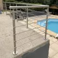 Garde corps de terrasse à 5 barres en inox en kit à la française 40