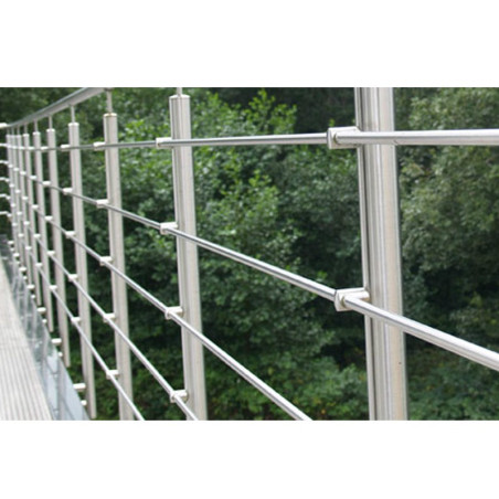 Garde corps de terrasse à 5 barres en inox en kit à l'anglaise