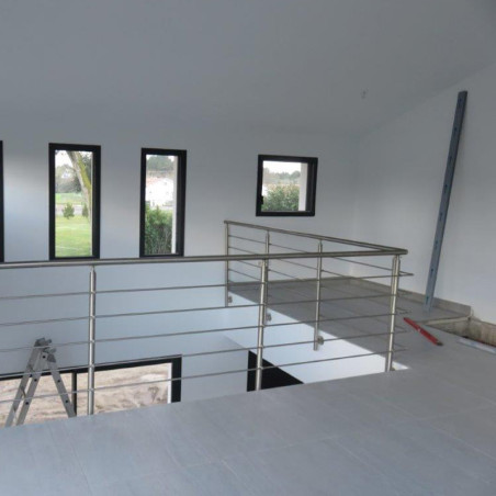 Garde corps de terrasse à 5 barres en inox en kit à l'anglaise