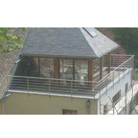 Garde corps de terrasse à 5 barres en inox en kit à l'anglaise