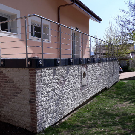 Garde corps de terrasse à 5 barres en inox en kit à l'anglaise