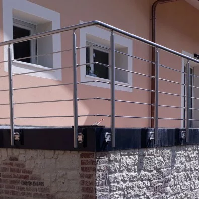 Garde corps de terrasse à 5 barres en inox en kit à l'anglaise