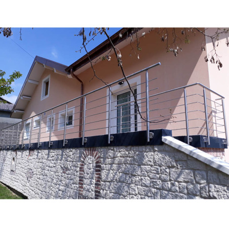 Garde corps de terrasse à 5 barres en inox en kit à l'anglaise