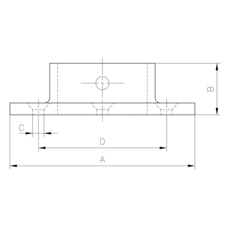 Départ mural rond à visser en inox 316 brossé pour tube rond ø 60,3 mm