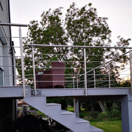 Garde corps de terrasse à 5 barres en inox en kit à l'anglaise