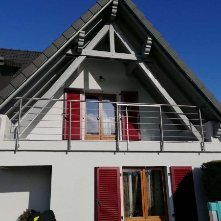 Garde corps de terrasse à 5 barres en inox en kit à l'anglaise