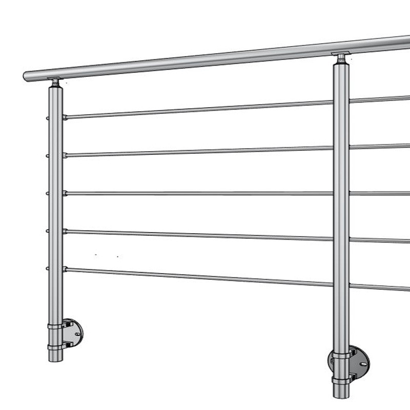 Garde corps de terrasse à 5 barres en inox en kit à l'anglaise