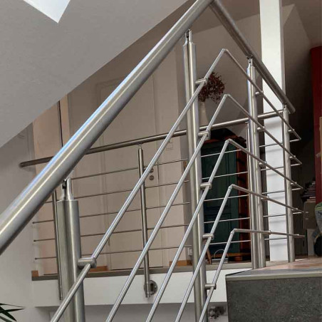 Garde corps de terrasse à 5 barres en inox en kit à l'anglaise