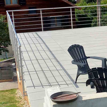 Garde corps de terrasse à 5 barres en inox en kit à l'anglaise