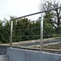 Garde corps de terrasse à 4 barres en inox avec poteaux design à la française 26