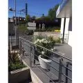 Garde corps de terrasse à 4 barres en inox avec poteaux design à la française 12