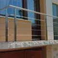 Garde corps de terrasse à 4 barres en inox avec poteaux design à la française 23