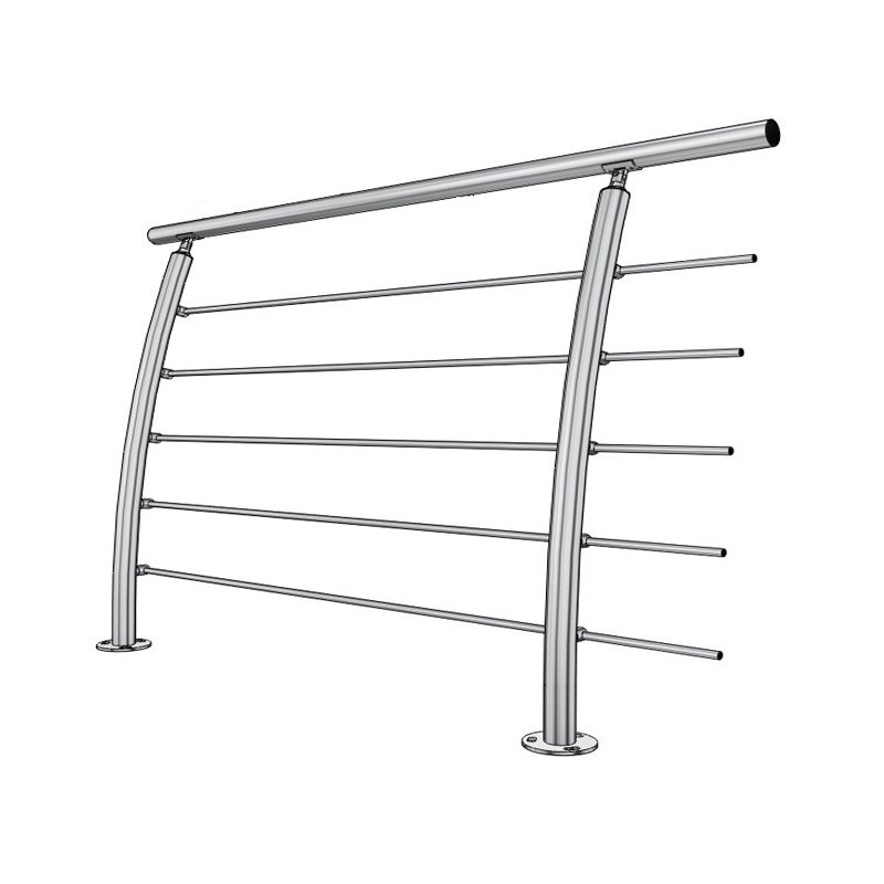 Rambarde de Terrasse à 5 barres Design Pont de Bateau en Inox en kit à la française