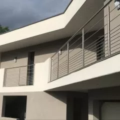 Garde corps de terrasse à 9 barres en inox en kit à la française