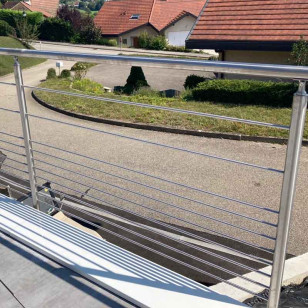 Garde corps de terrasse à 10 barres en inox en kit à l'anglaise