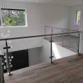 Garde corps de terrasse à verre en inox à la française 2