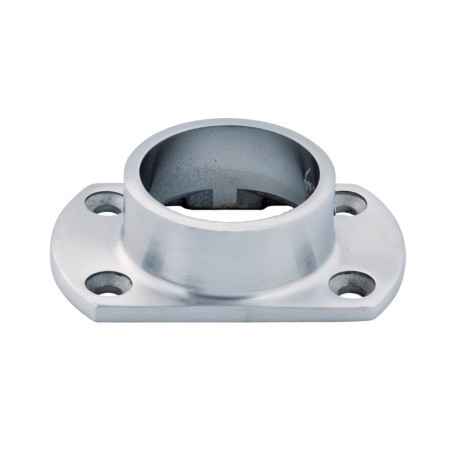 Départ mural rectangulaire en inox 316 brossé pour tube rond ø 42,4 mm