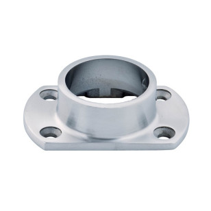 Départ mural rectangulaire en inox 316 brossé pour tube rond ø 48,3 mm