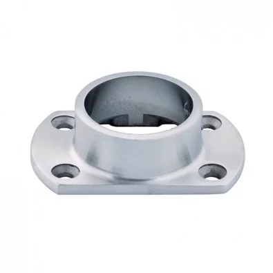 Départ mural rectangulaire en inox 316 brossé pour tube rond ø 48,3 mm