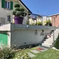 Garde corps de terrasse à verre et barres en inox à la française 14