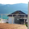 Garde corps de terrasse à verre et barres en inox à la française 13