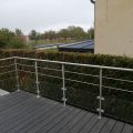Garde corps de terrasse à verre et barres en inox à la française 33