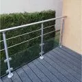 Garde corps de terrasse à verre et barres en inox à la française 31