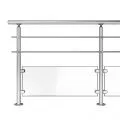 Garde corps de terrasse à verre et barres en inox à la française 3