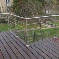 Garde corps de terrasse à verre et barres en inox à la française 10