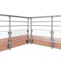Garde corps de terrasse à verre et barres en inox à l'anglaise 2