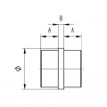 Raccord droit de main courante inox 316 brossé 33,7 mm 1