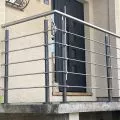 Garde corps de terrasse poteaux laqués et inox, 5 barres à la française, plusieurs coloris 11