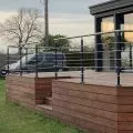 Garde corps de terrasse poteaux laqués et inox, 5 barres à la française, plusieurs coloris 5
