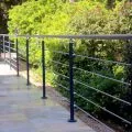 Garde corps de terrasse poteaux laqués et inox, 5 barres à la française, plusieurs coloris 13