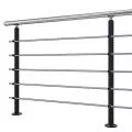 Garde corps de terrasse poteaux laqués et inox, 5 barres à la française, plusieurs coloris 1