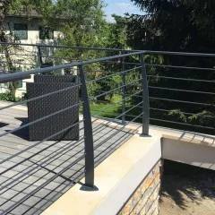 Garde corps de terrasse design en acier à 6 lisses à la française