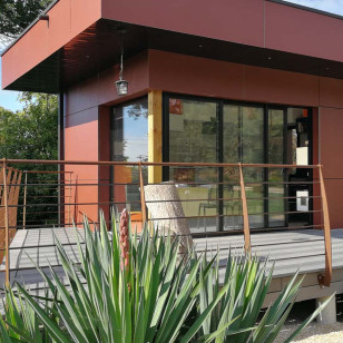 Garde corps de terrasse design en acier 6 lisses à l'anglaise