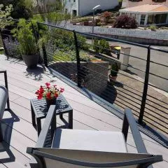 Garde corps de terrasse design en acier 10 lisses à la française