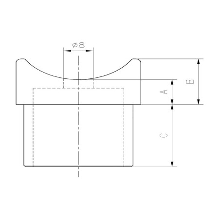 Adaptateur tube sur tube en inox 316 brossé diamètre 42,4 mm, à coller