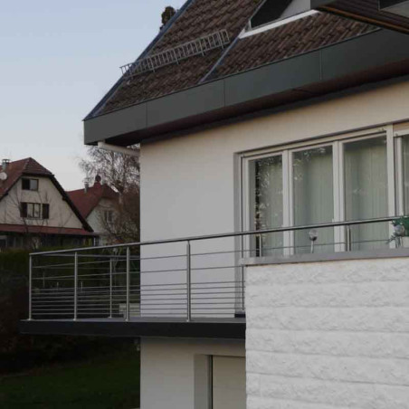 Garde corps inox à 9 barres et main courante inox brossé en kit à la française