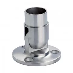 Platine de départ articulée murale en inox 316 brossé diamètre 42,4 mm