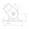 Platine de départ articulée murale en inox 316 brossé diamètre 42,4 mm 1