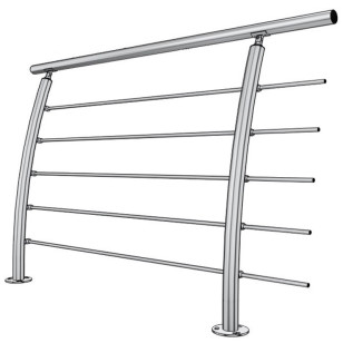 Garde corps Design Pont de Bateau en Inox, en kit, 5 barres à la française