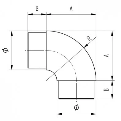 Coude à 90° mâle-mâle en inox 316 poli miroir 33,7 mm angle arrondi Coude à 90° mâle-mâle en inox 316 poli miroir 33,7 mm angle arrondi