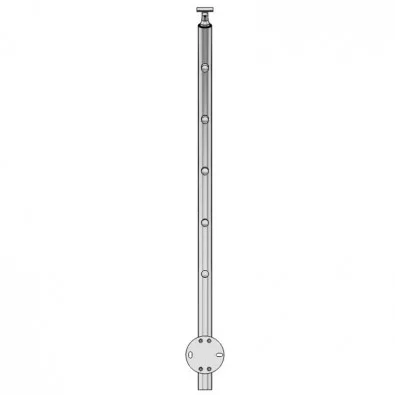 Poteau de garde corps inox Design Pont de Bâteau 5 barres à l'anglaise Poteau de garde corps inox Design Pont de Bâteau 5 barres à l'anglaise
