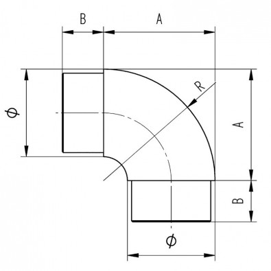 Coude à 90° mâle-mâle en inox 316 poli miroir 48,3 mm angle arrondi Coude à 90° mâle-mâle en inox 316 poli miroir 48,3 mm angle arrondi
