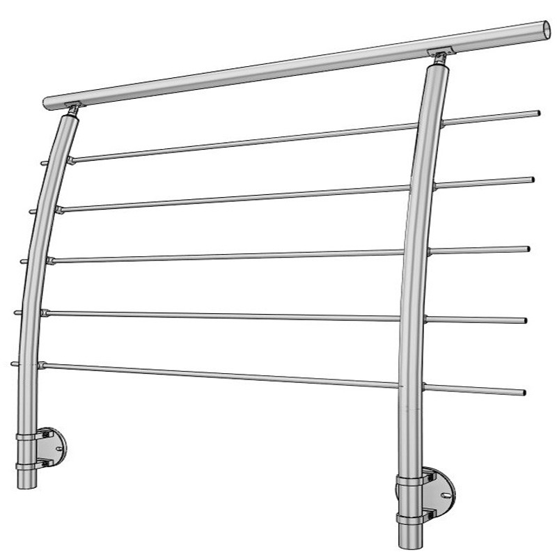 Garde corps Design Pont de Bateau en Inox en kit 5 barres à l'anglaise