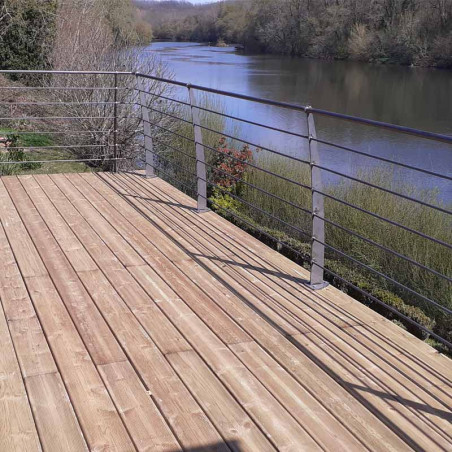 Garde corps de terrasse design en acier à 6 lisses à la française